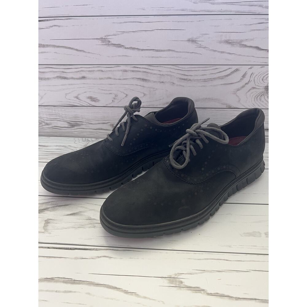 Cole Haan Grand Mens Size 9.5 Oxford Black Dress Shoe Wingtip